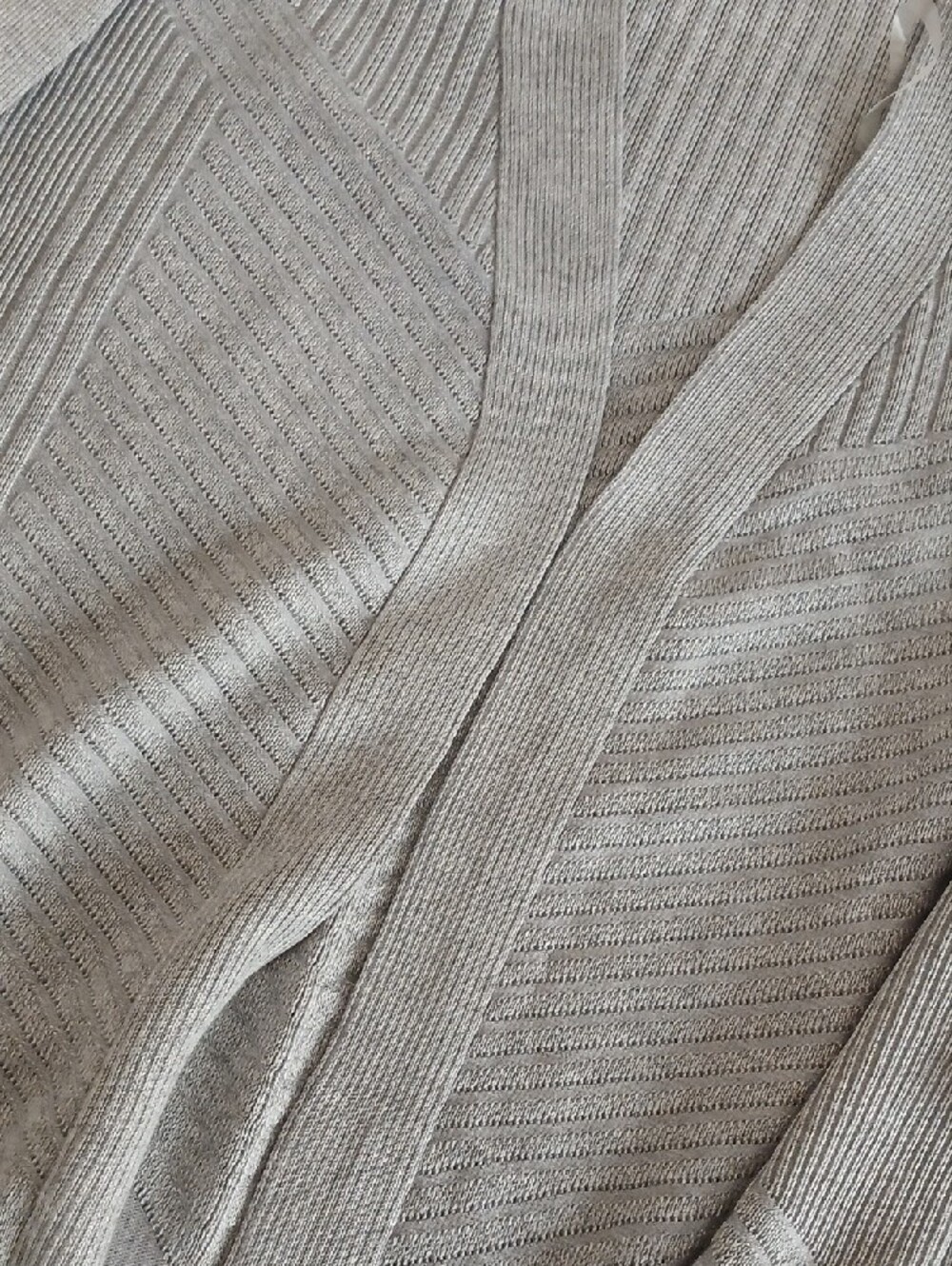 89th & Madison Silver Ribbed Open Cardigan - Picture 5 of 5